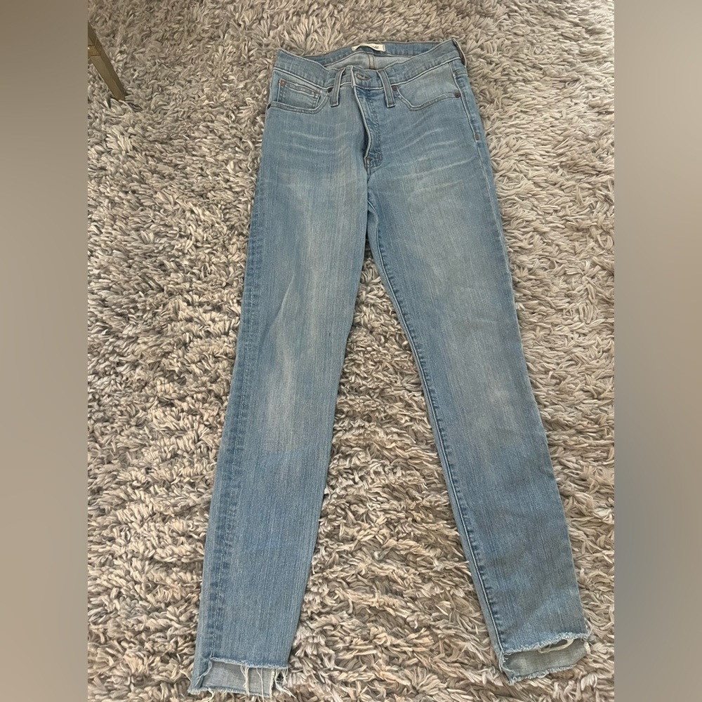 Madewell 9” High-Rise light denim blue skinny jeans